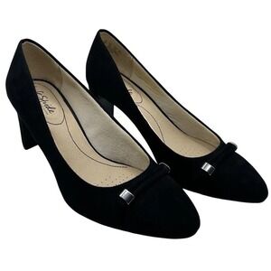 LifeStride Gianna Black Low Heel Pumps 9W Comfort Career Work Capsule Church